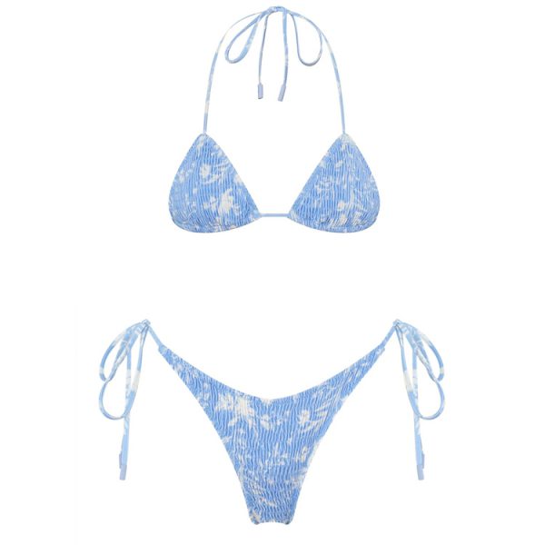 Blue floral bikini